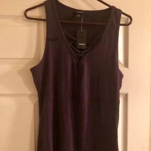 Torrid Size 1 Ribbed Dark Grey Tank Top